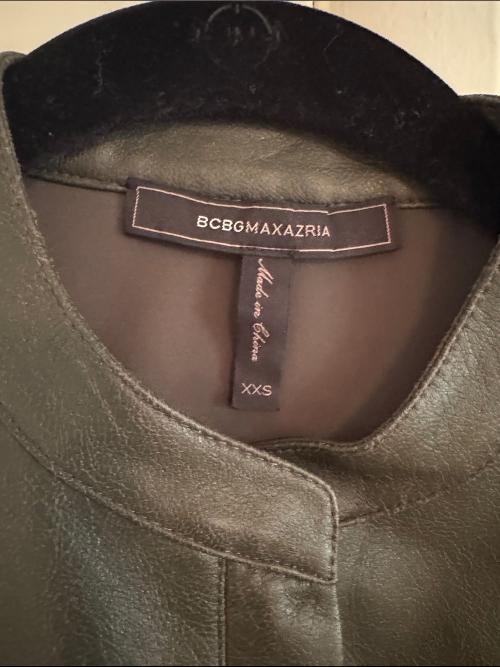 BCBGMaxAzria Olive Green Sleeveless Leather-like Midi Dress - Picture 5 of 8